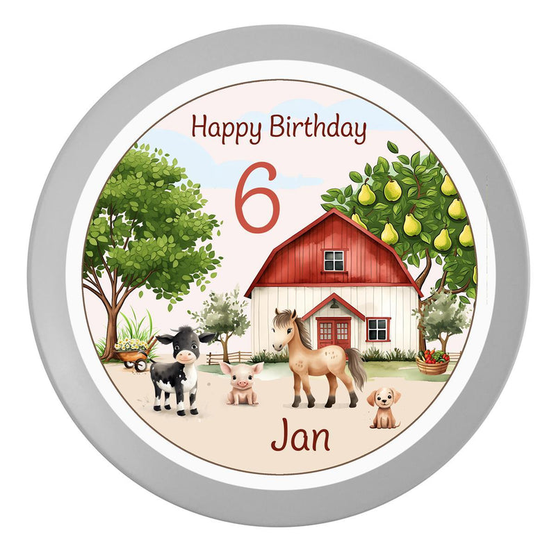 Tortenaufleger Geburtstag Bauernhof 3 Name & Zahl (20cm) Fondant Papier
