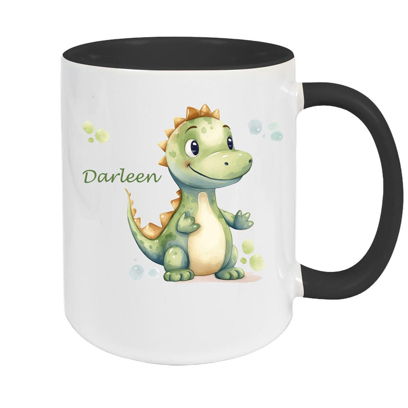 Tasse Wunschname Dino 1 Keramik Kinderbecher versch. Farben