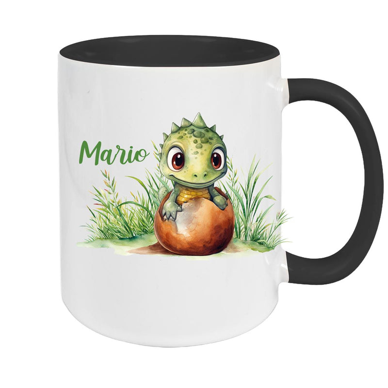 Tasse Dino 7 Wunschname Keramik Kinderbecher Personalisiert versch. Farben