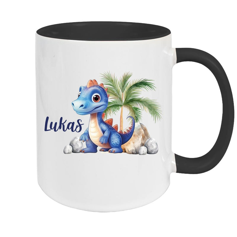 Tasse Dino 8 Wunschname Keramik Kinderbecher Personalisiert versch. Farben