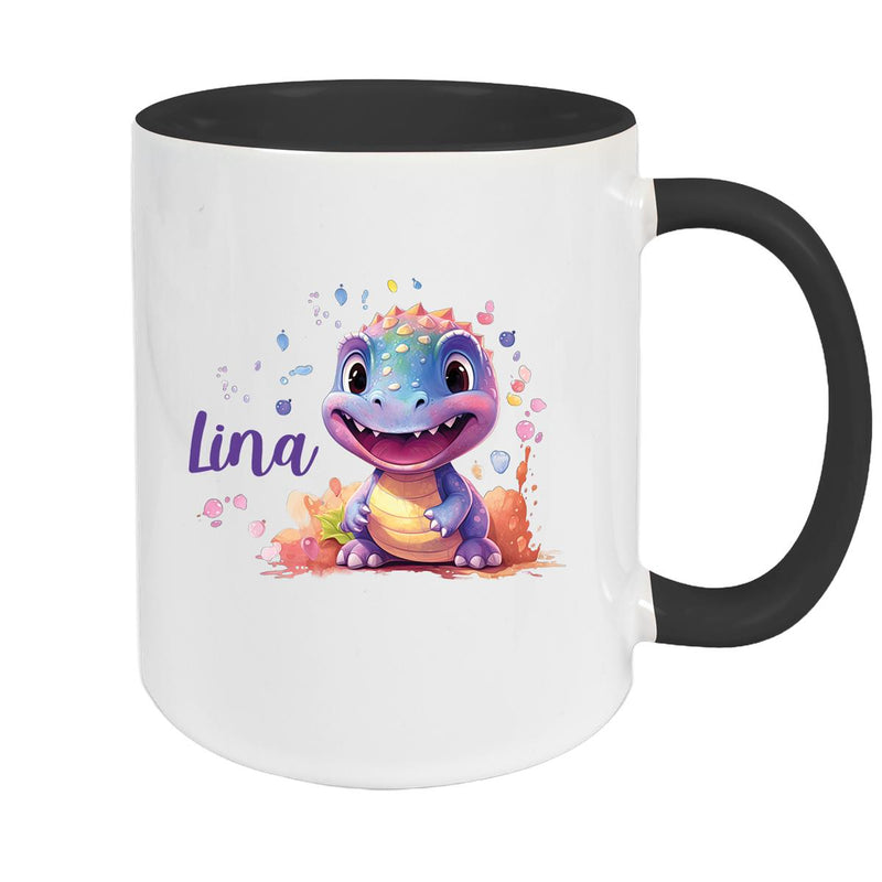Tasse Dino 9 Wunschname Keramik Kinderbecher Personalisiert versch. Farben