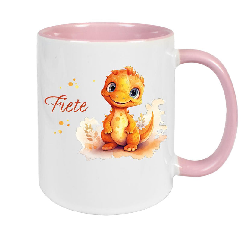 Tasse Dino 10 Wunschname Keramik Kinderbecher Personalisiert versch. Farben