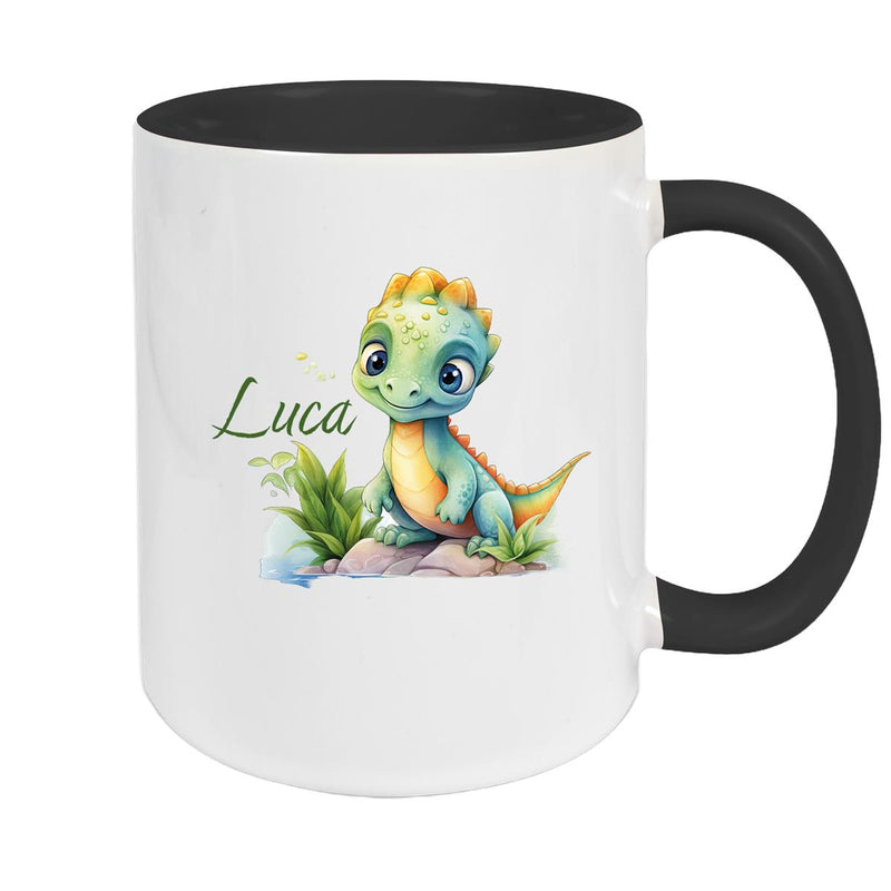 Tasse Dino 11 Wunschname Keramik Kinderbecher Personalisiert versch. Farben