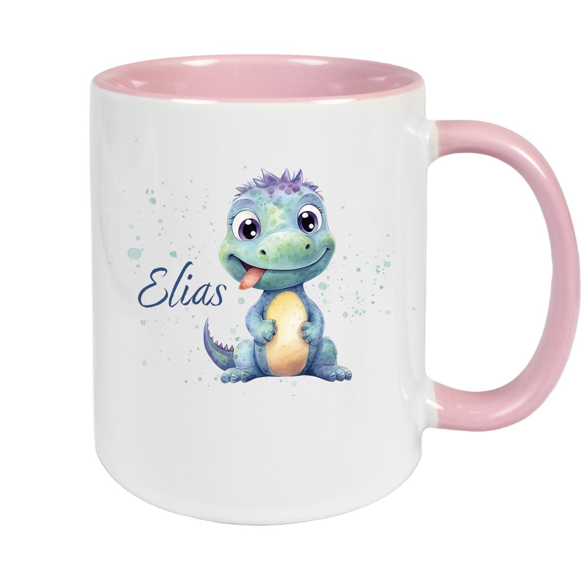 Tasse Dino 13 Wunschname Keramik Kinderbecher Personalisiert versch. Farben