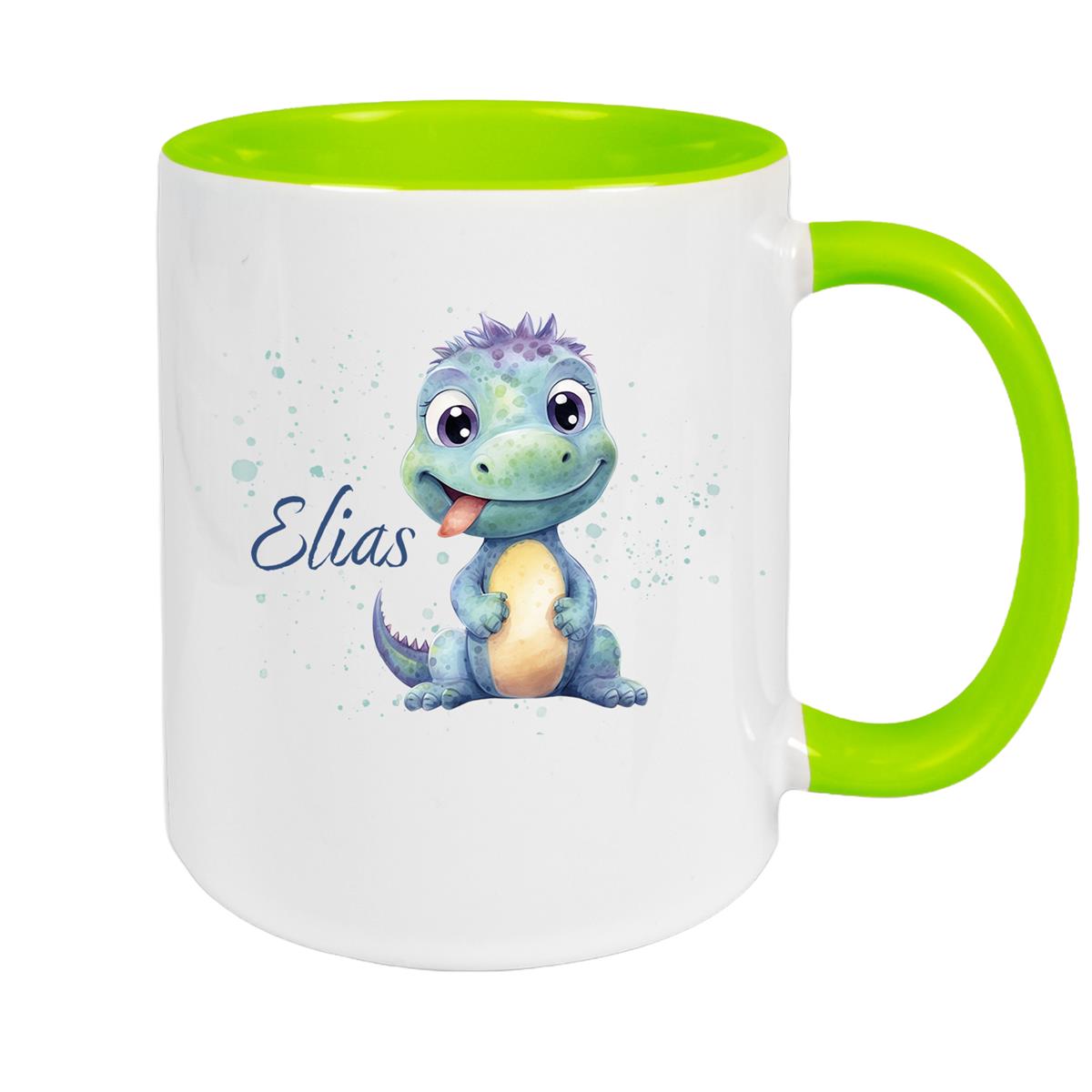 Tasse Dino 13 Wunschname Keramik Kinderbecher Personalisiert versch. Farben