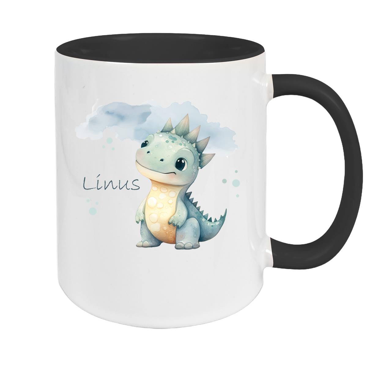Tasse Dino 15 Wunschname Keramik Kinderbecher Personalisiert versch. Farben