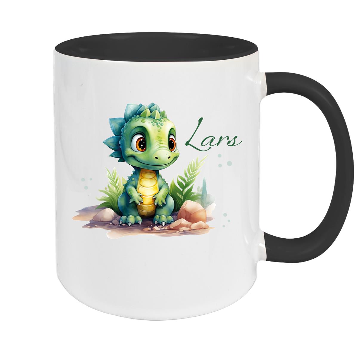 Tasse Dino 17 Wunschname Keramik Kinderbecher Personalisiert versch. Farben