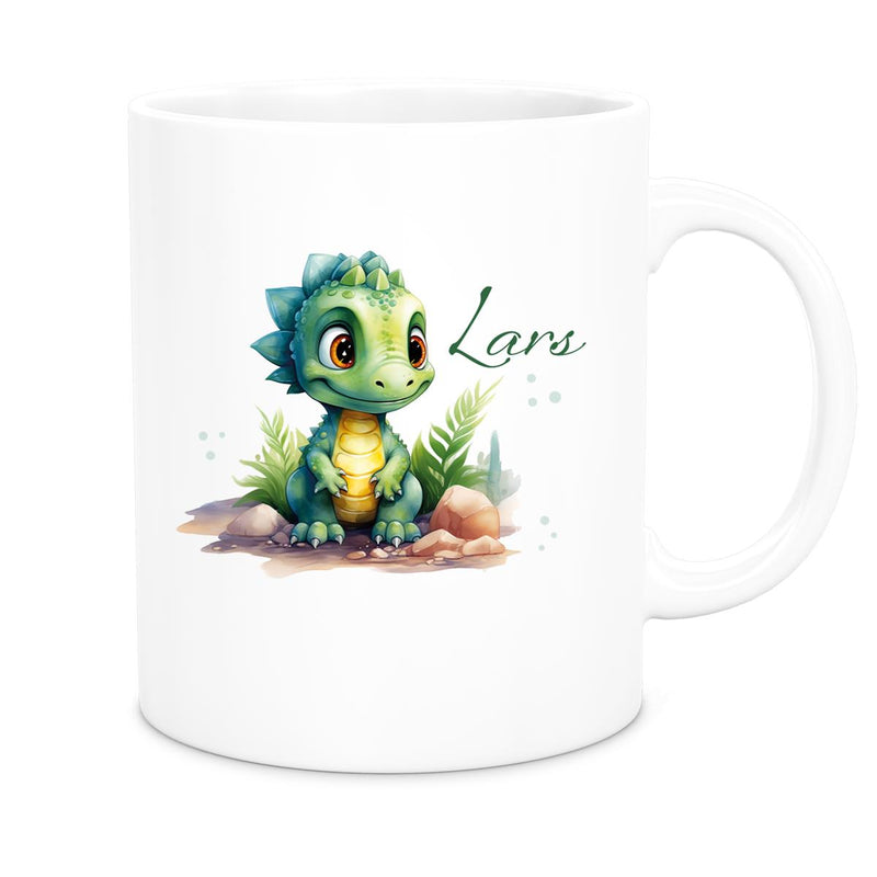 Tasse Dino 17 Wunschname Keramik Kinderbecher Personalisiert versch. Farben