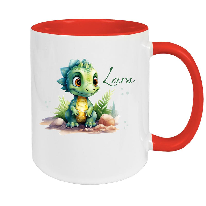 Tasse Dino 17 Wunschname Keramik Kinderbecher Personalisiert versch. Farben
