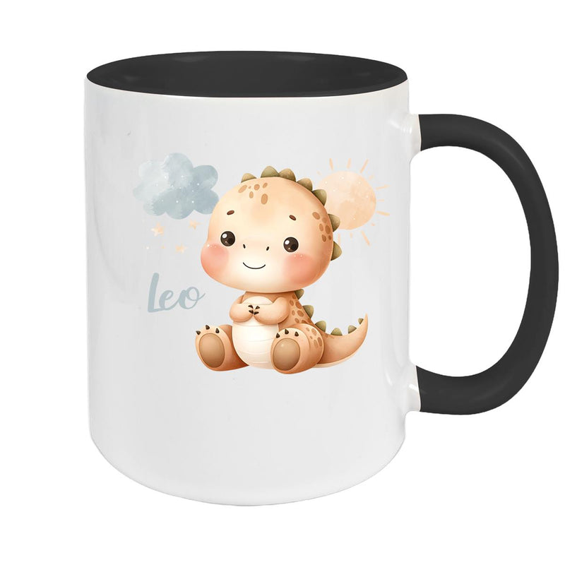 Tasse Dino 19 Wunschname Keramik Kinderbecher Personalisiert versch. Farben
