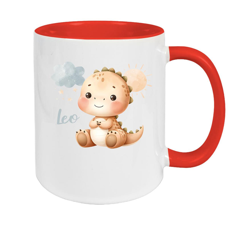 Tasse Dino 19 Wunschname Keramik Kinderbecher Personalisiert versch. Farben