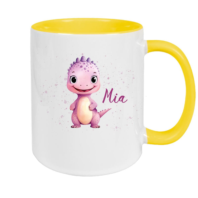 Tasse Wunschname Dino 20 Keramik Kinderbecher versch. Farben