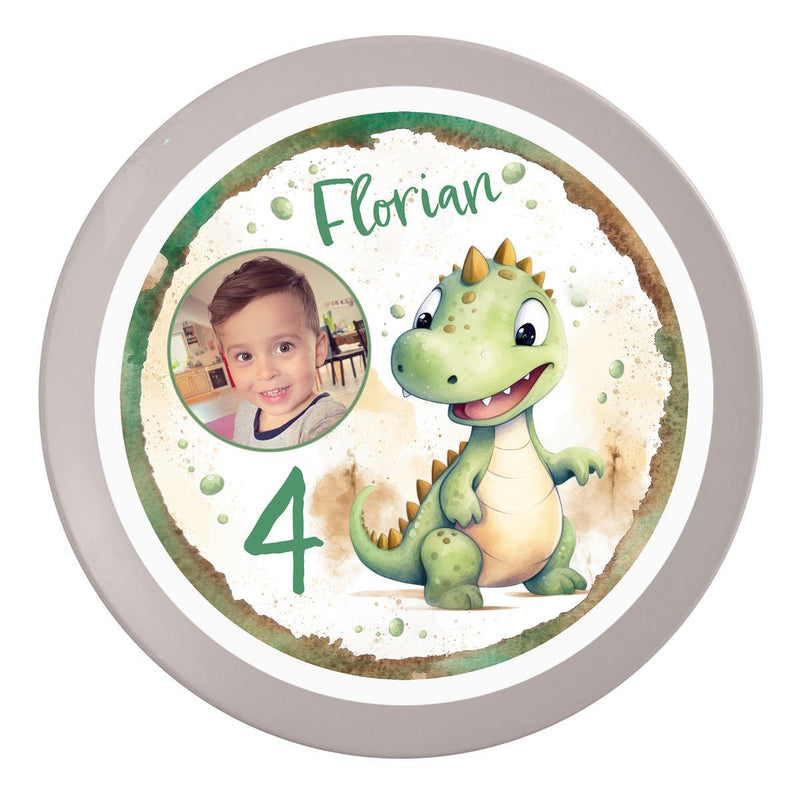 Tortenaufleger Geburtstag mit Bild Dino 3 Name & Zahl (20cm)