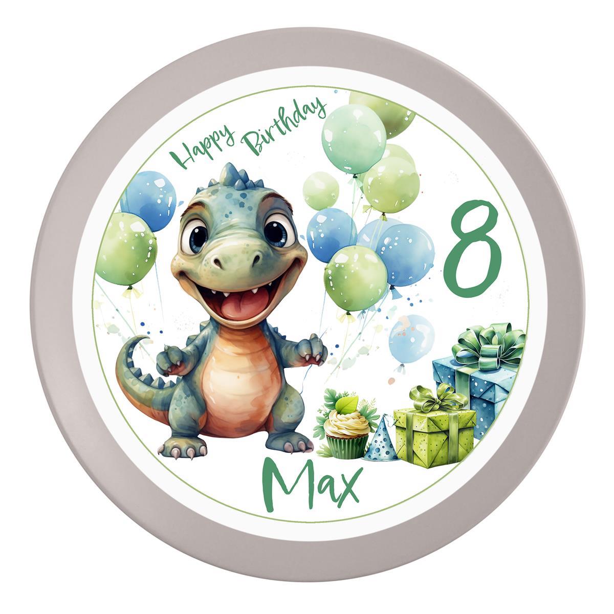 Tortenaufleger Geburtstag Dino 5 Name & Zahl (20cm)