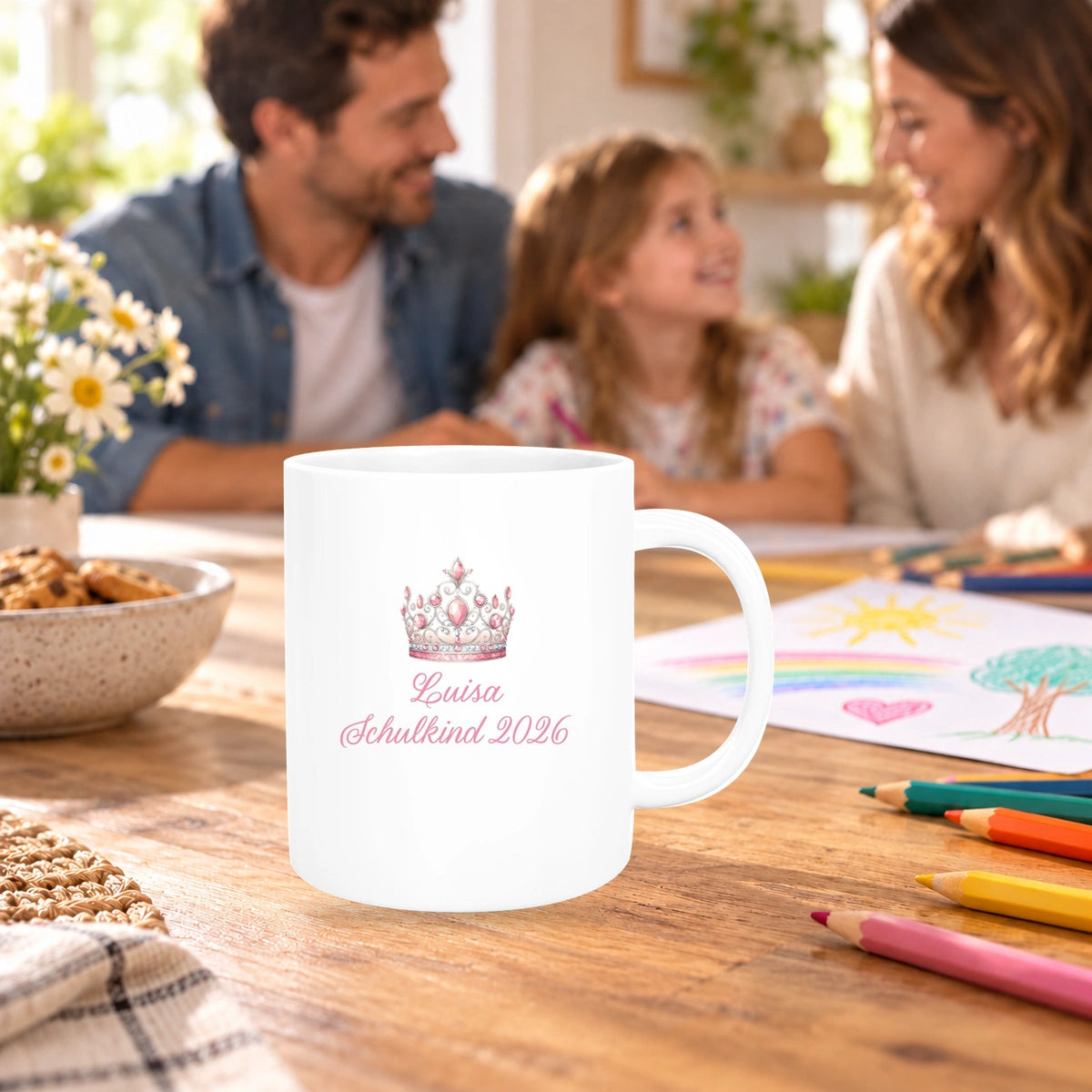 MUCKKI-PRO:6f5b42be411a09d60b9735b2d3bf9dd4b5365d25d102315cdaebe0a4c239eadf:Tasse Schulkind 15 Wunschname Prinzessin1 Keramik Kinderbecher Personalisiert versch. Farben