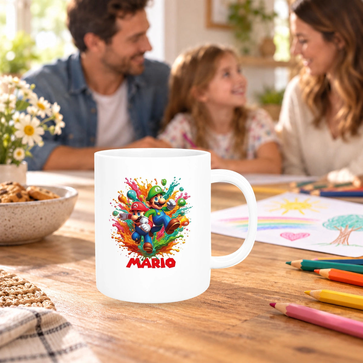 MUCKKI-PRO:c333c6e53ee395e75e5ea53f8363239f1060b9b8e846dbcd5c36d87e151dd876:Tasse Wunschname Super-Mario 4 Keramik Kinderbecher personalisiert versch. Farben