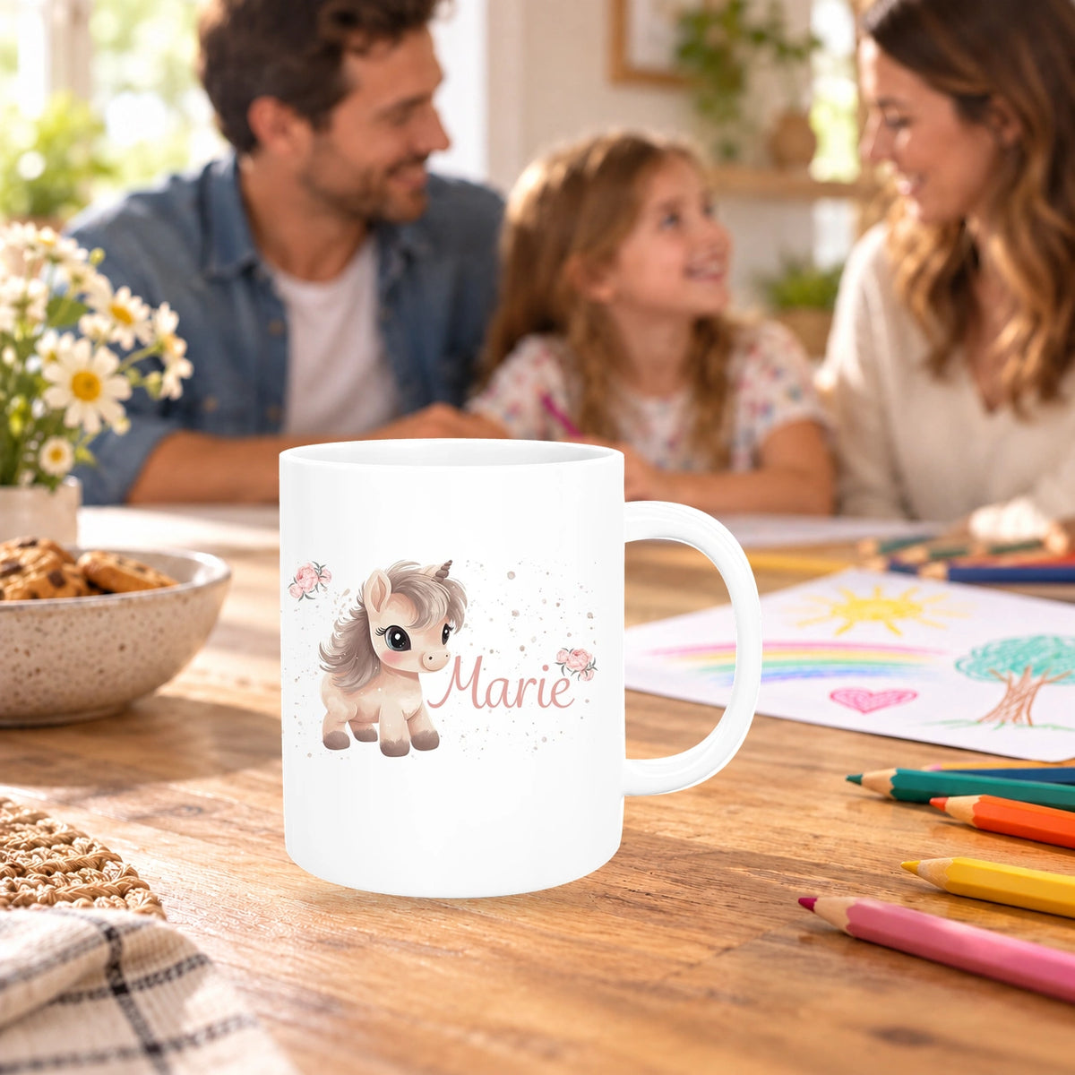 MUCKKI-PRO:736fc0863c237bac7107df53f5f95e95ca6e33292b472eec6aa4bac605e40b89:Tasse Einhorn 8 Wunschname Keramik Kinderbecher personalisiert versch. Farben
