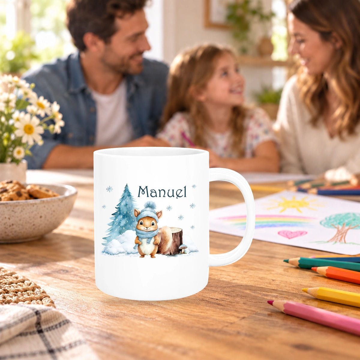 MUCKKI-PRO:bebeb1e9a1262206205b977c367fbc4a366c4e5e7b3418594612a2bde51118ea:Tasse Wunschname Weihnachten Eichhörnchen 1 Keramik Kinderbecher versch. Farben