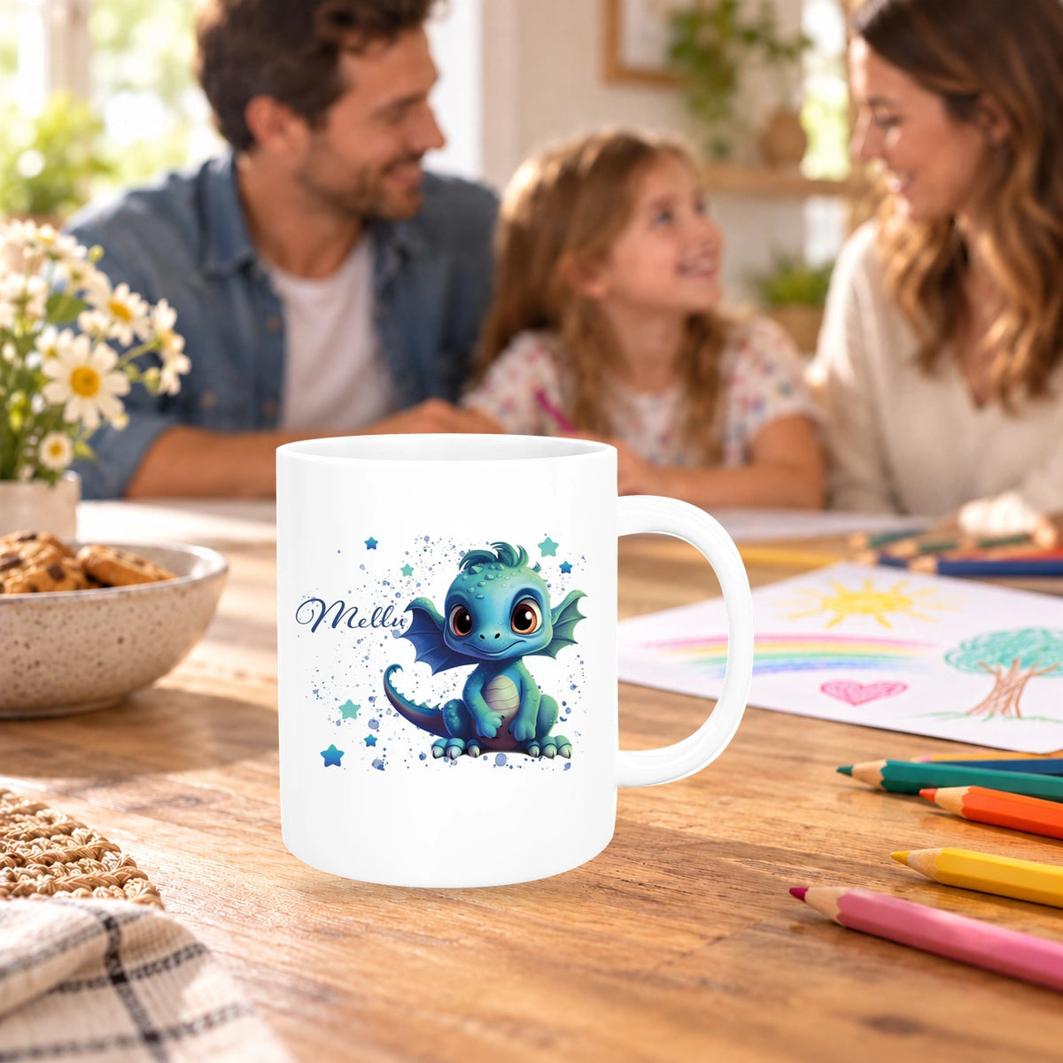 MUCKKI-PRO:cdd6b16589971f3b4de589a91261c2dda208ed912f8314448773f62052bde23a:Tasse Wunschname Drache 2 Keramik Kinderbecher versch. Farben
