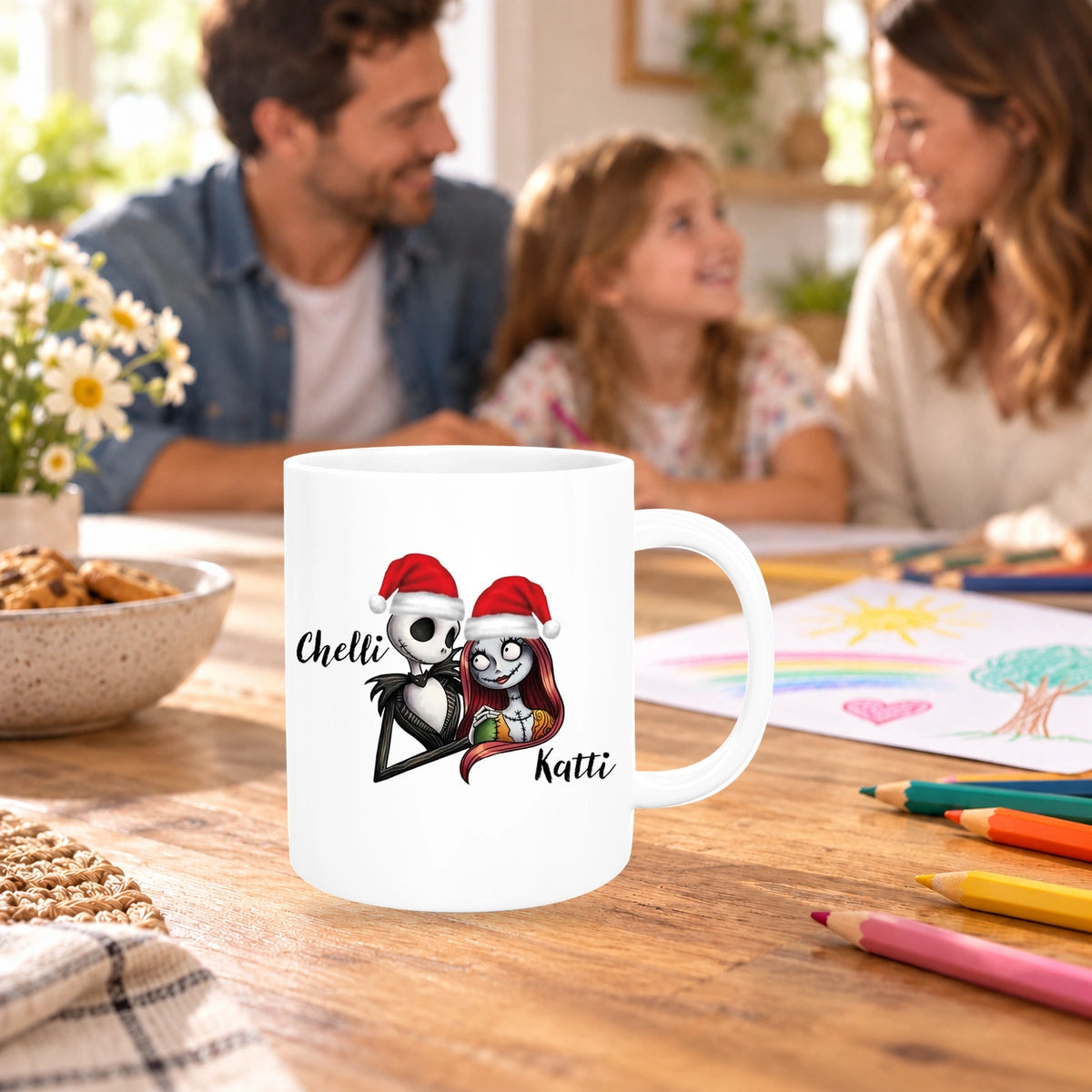 Tasse Wunschname Weihnachten Skull Nightmare before Christmas 3 Keramik versch. Farben
