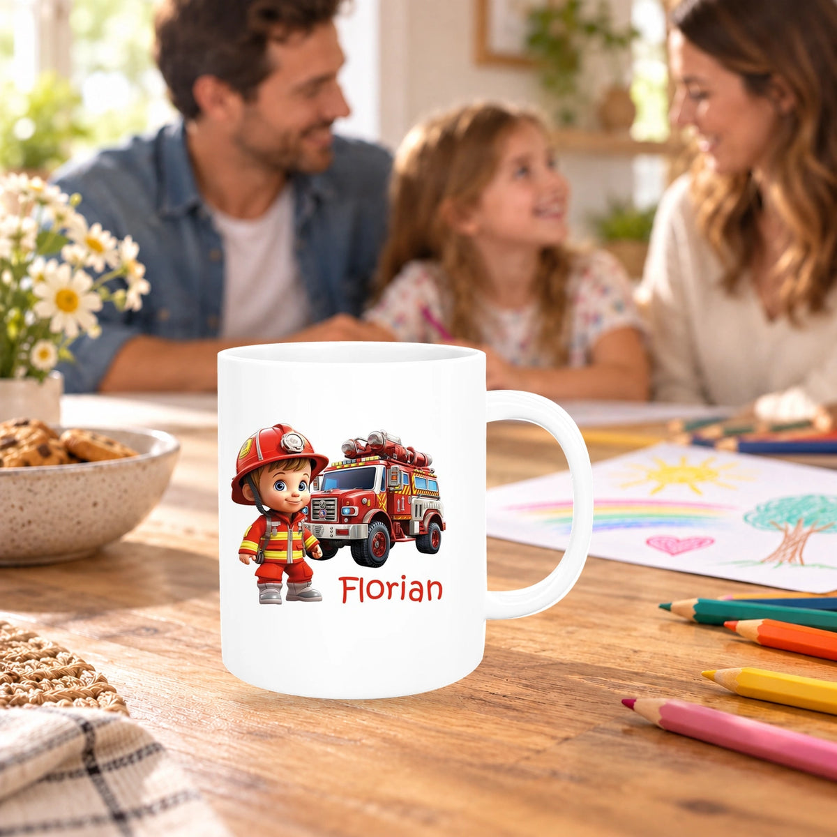 MUCKKI-PRO:1bd472db6b32a873ce8e04929c808cd9a3be50daaf1d402caceb5409bcec449f:Tasse Wunschname Feuerwehr 2 Keramik Kinderbecher versch. Farben
