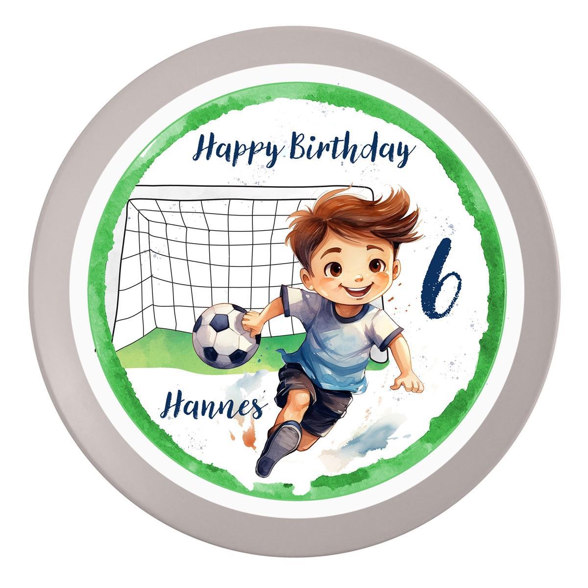 Tortenaufleger Geburtstag Fußball 1 Name & Zahl (20cm)