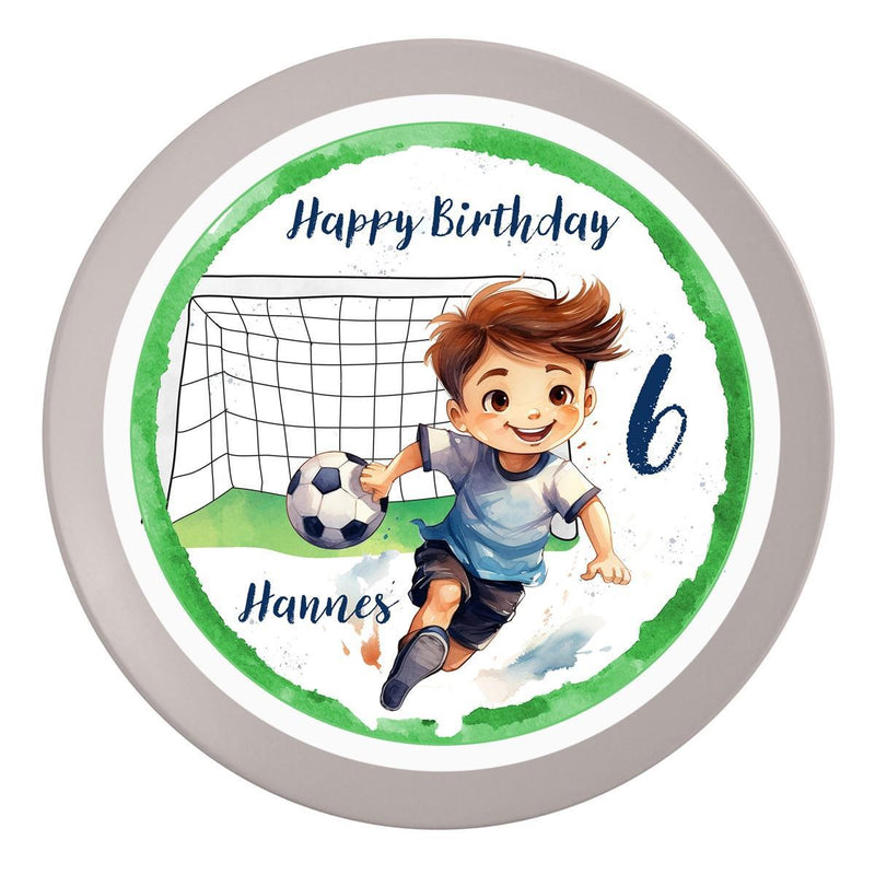 Edible Cake Topper Birthday Football 1 Name & Number (20cm)