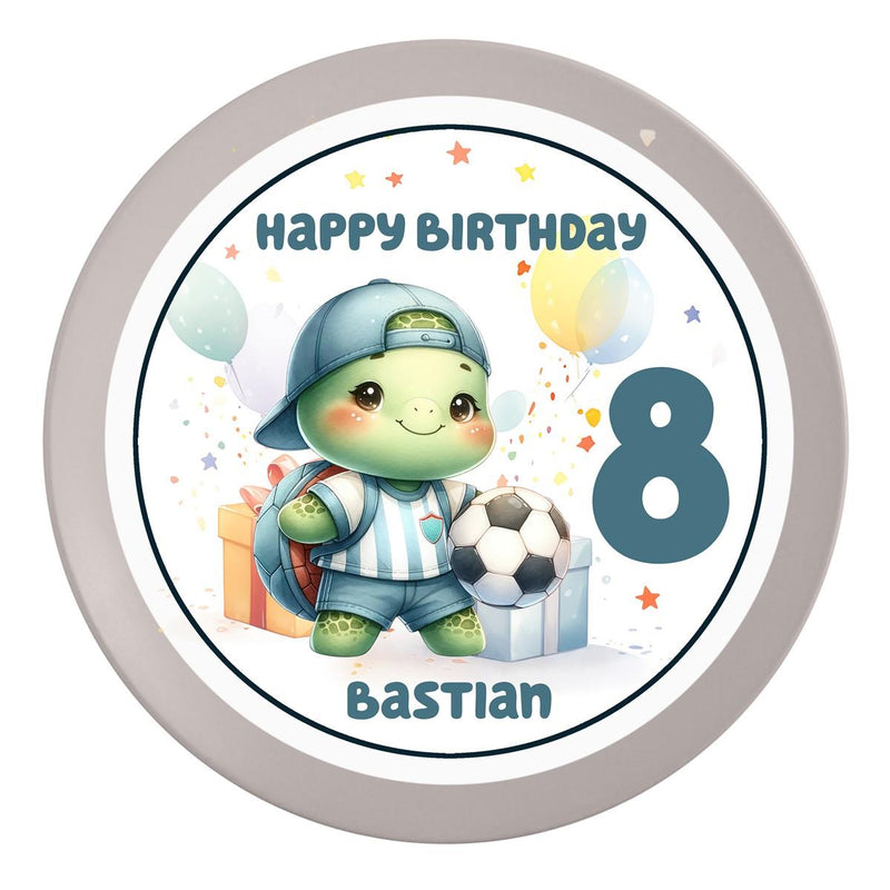 Edible Cake Topper Birthday Football 10 Personalized Name & Number (20cm) Fondant Paper