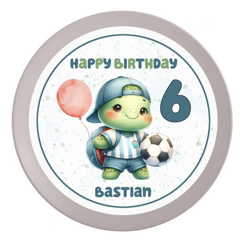 Cake Topper Birthday Football 11 Personalized Name & Number (20cm) Fondant Paper