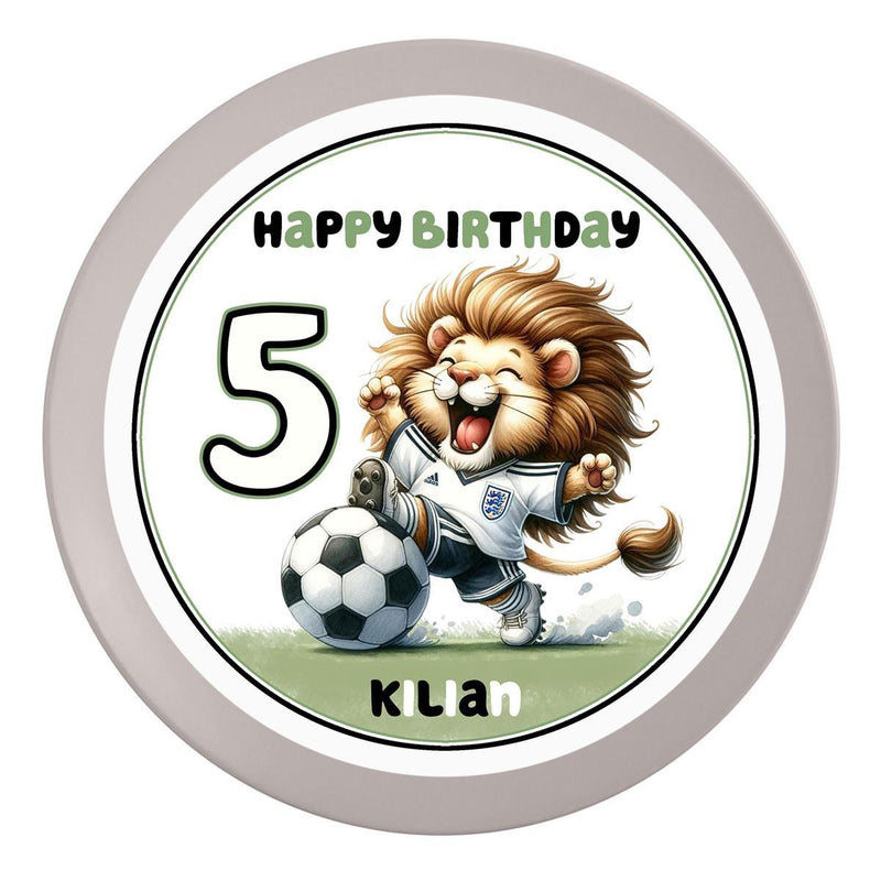 Birthday Cake Topper Football 12 Personalised Name & Number (20cm) Fondant Paper