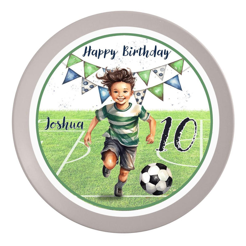 Edible Cake Topper Birthday Football 5 Name & Number (20cm)