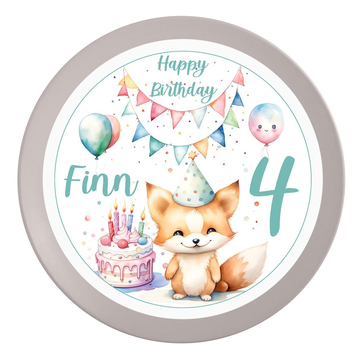 Tortenaufleger Geburtstag Fuchs 1 Name & Zahl (20cm)