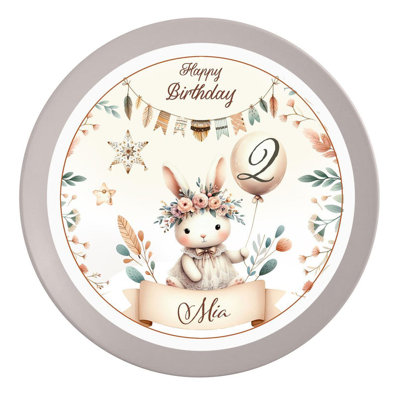 Tortenaufleger Geburtstag Hase 3 Name & Zahl (20cm)