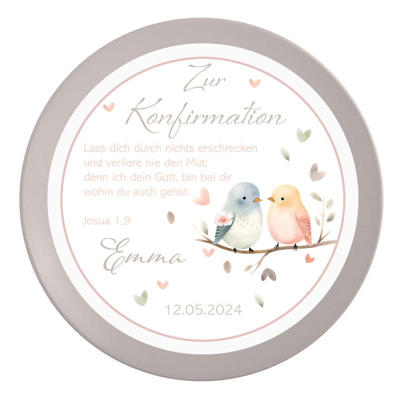 Tortenaufleger Konfirmation Vögel 1 Name & Datum (20cm)