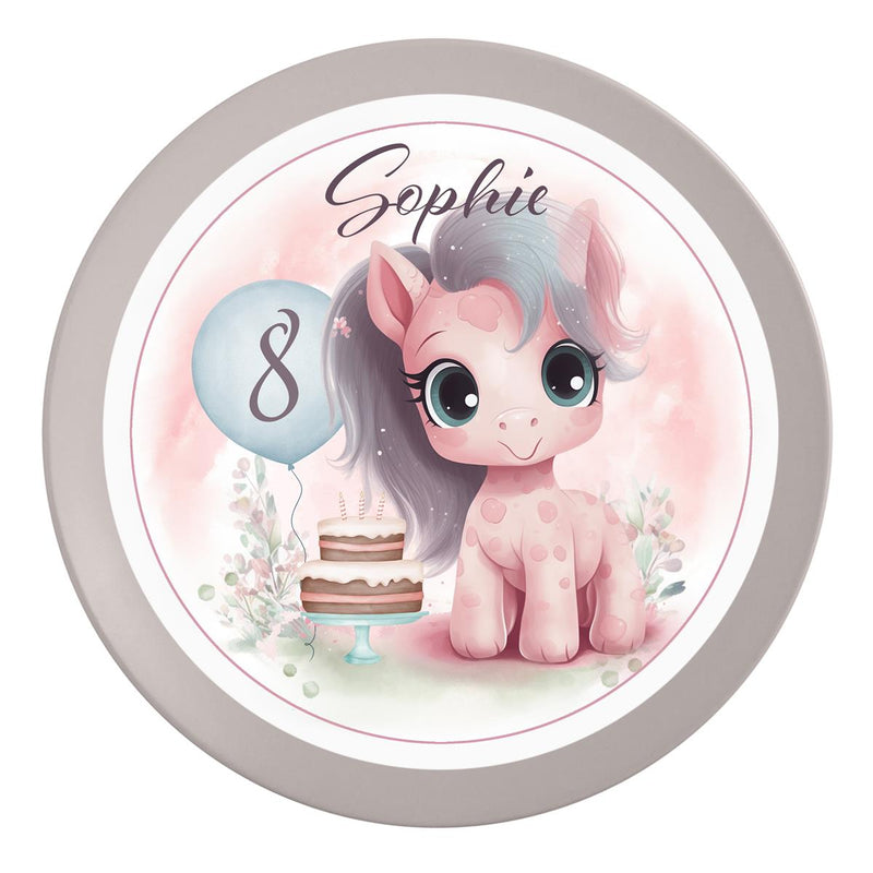 Tortenaufleger Geburtstag Pferd Pony 2 Name & Zahl (20cm)
