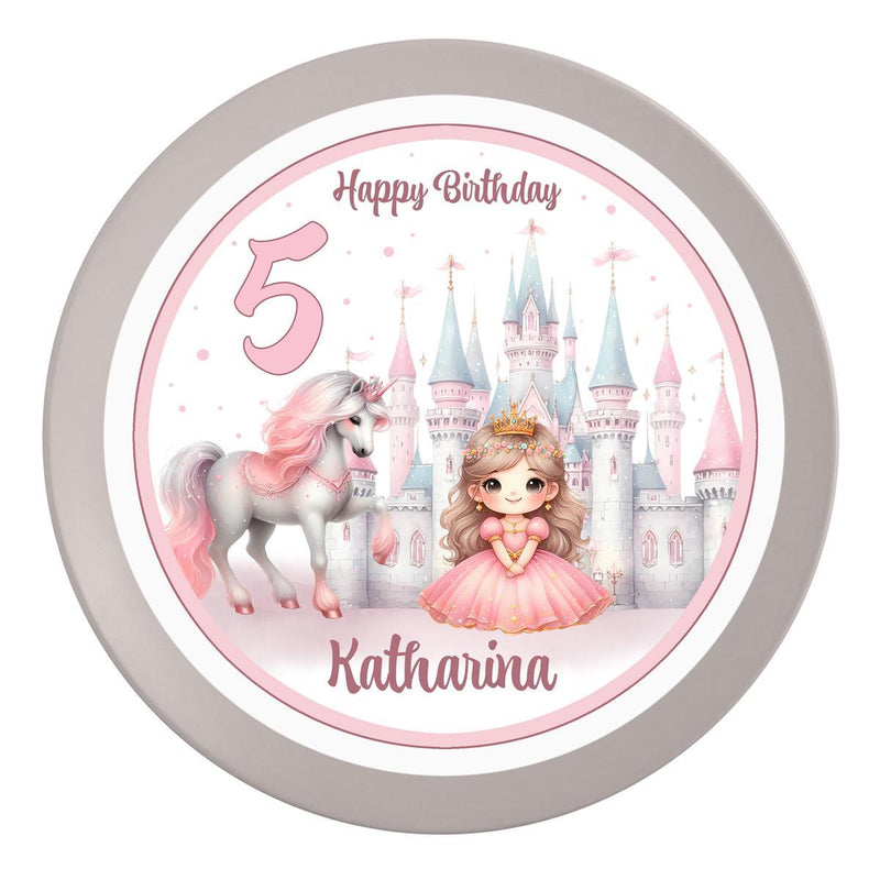 Tortenaufleger Geburtstag Prinzessin 1 Name & Zahl (20cm) Fondant Papier