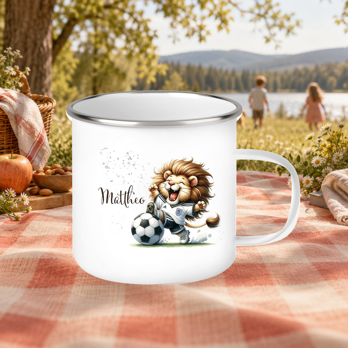 MUCKKI-PRO:32ff60424ec8890dbad89b2587b2d8ed5c4dad657b41dc383bc8993f1d47ebf5:Tasse Fußball 9 Wunschname Emaille Kinderbecher personalisiert