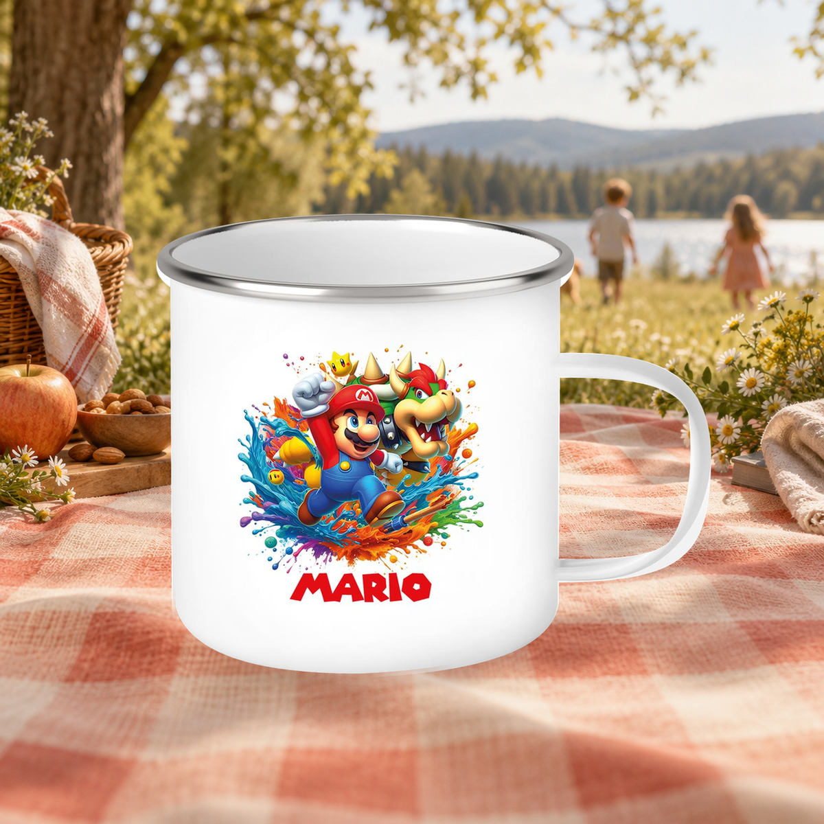 MUCKKI-PRO:40c4eddaa8b2f004fdcb285b29c5d2a15cb60102c10fe288deab186ef78b3a92:Tasse Wunschname Super-Mario 5 Emaille Kinderbecher personalisiert