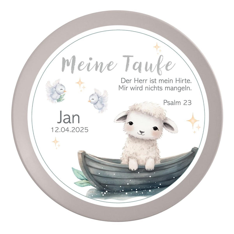 Tortenaufleger Taufe Schaf 1 Name & Datum (20cm)
