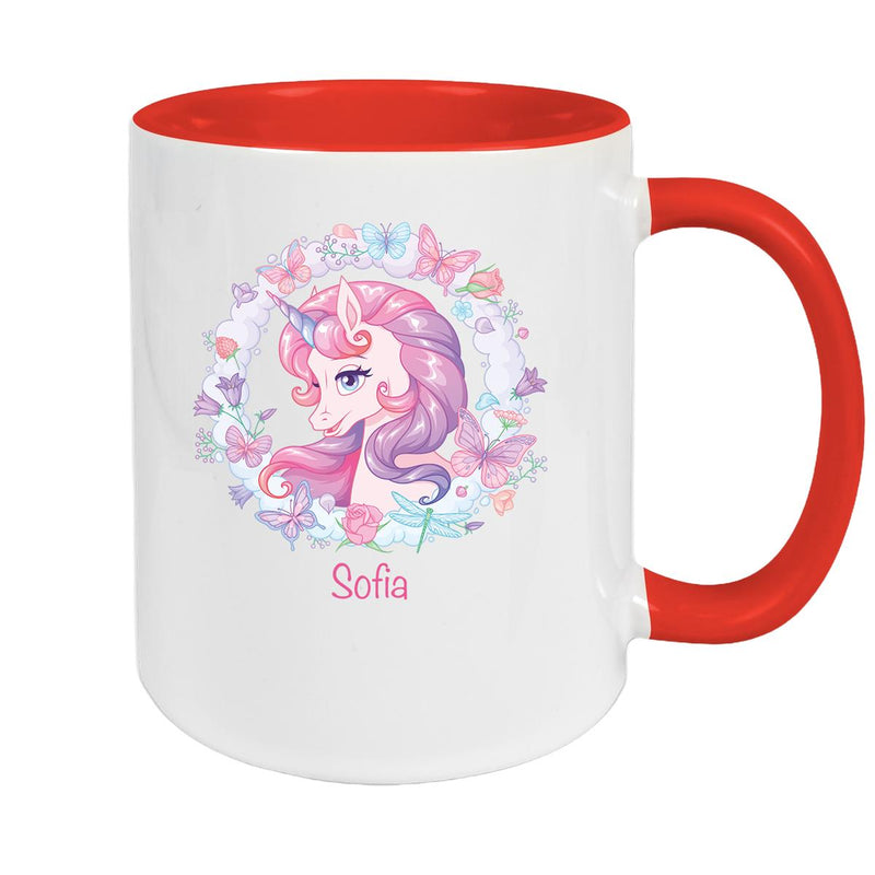 Tasse Wunschname Einhorn 1 Keramik Kinderbecher personalisiert versch. Farben