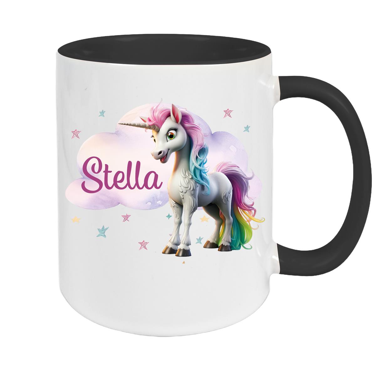 Tasse Einhorn Wolke 4 Wunschname Keramik Kinderbecher personalisiert versch. Farben