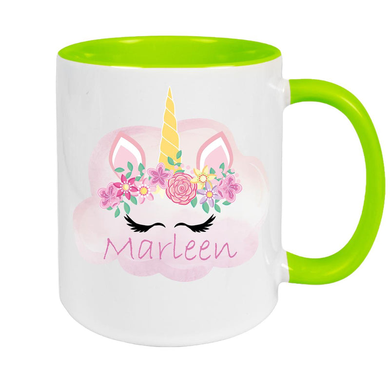 Tasse Einhorn 5 Wunschname Keramik Kinderbecher personalisiert versch. Farben