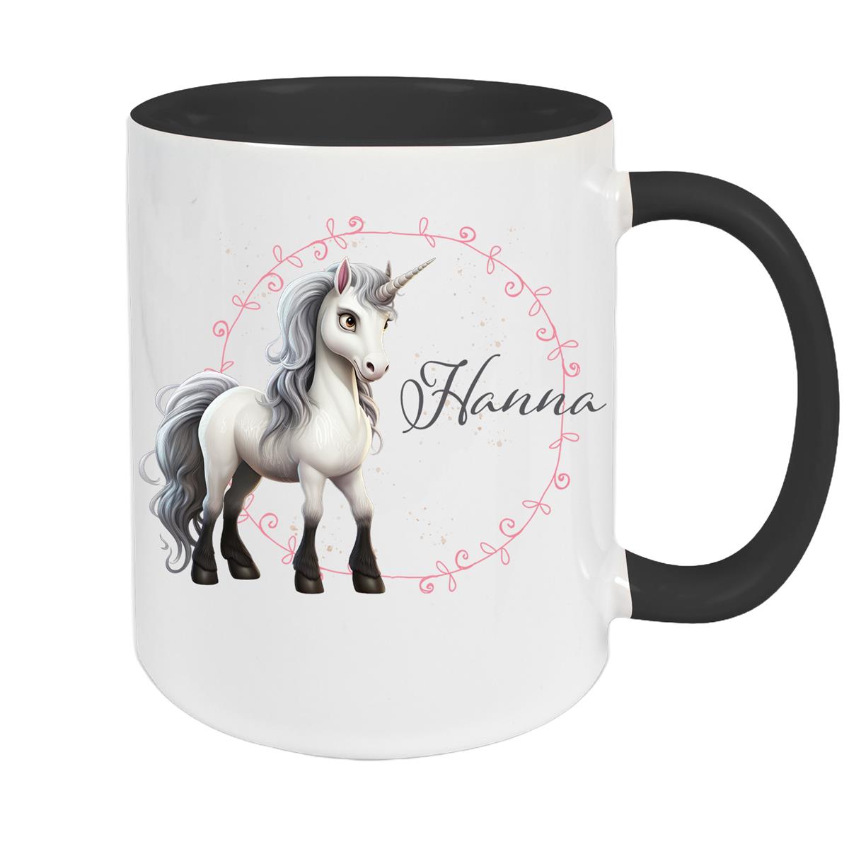 Tasse Einhorn 6 Wunschname Keramik Kinderbecher personalisiert versch. Farben