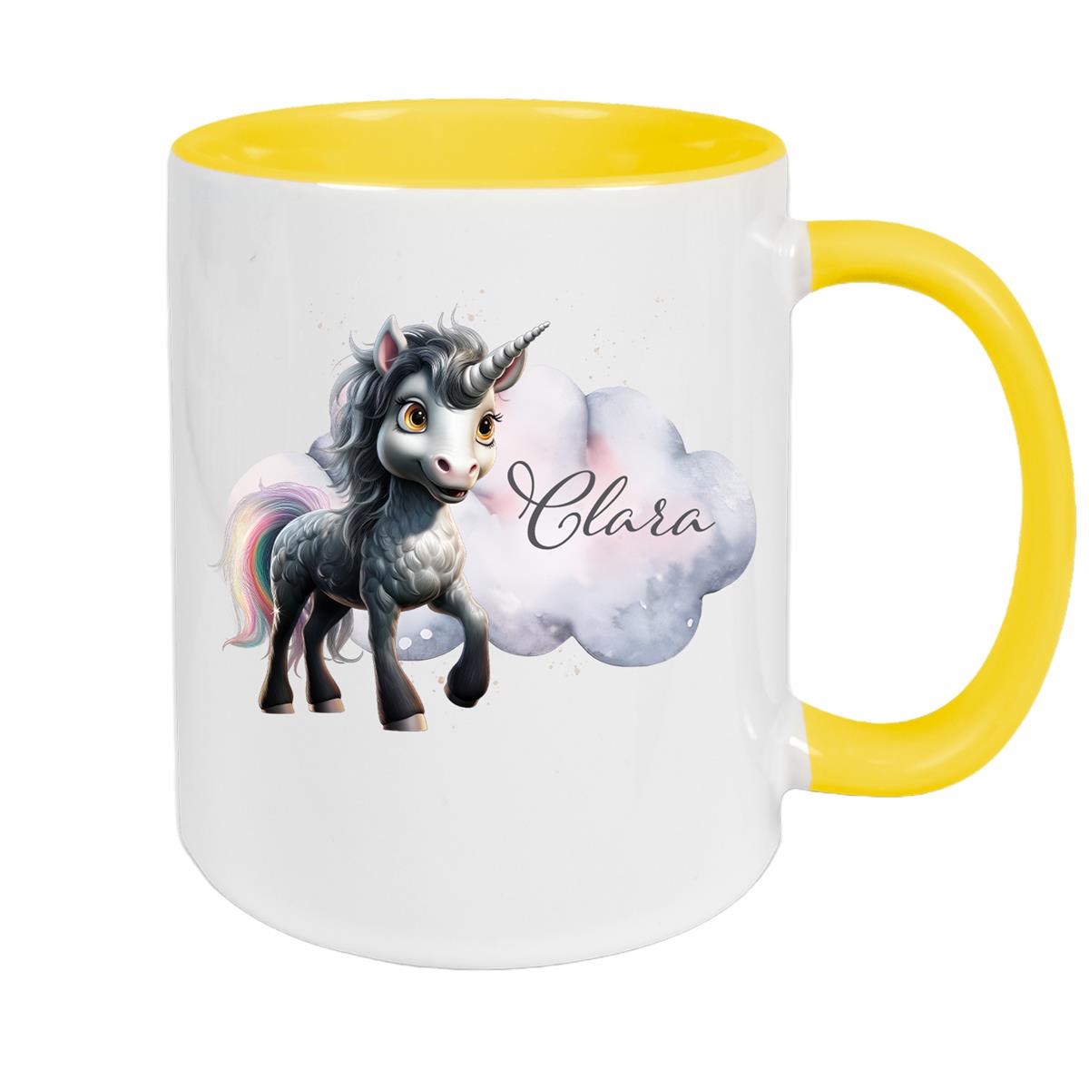 Tasse Einhorn 7 Wunschname Keramik Kinderbecher personalisiert versch. Farben