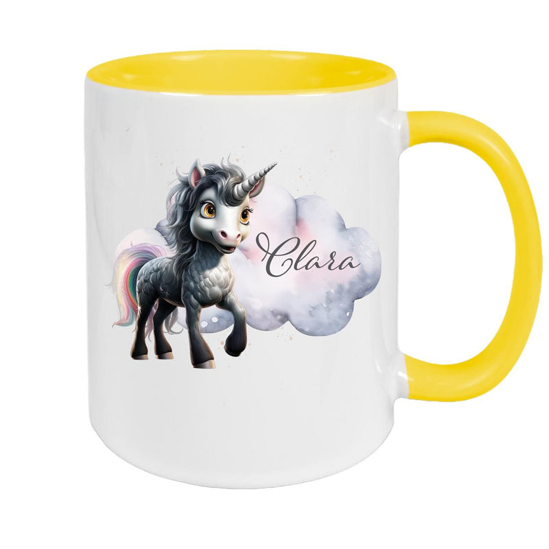 Tasse Einhorn 7 Wunschname Keramik Kinderbecher personalisiert versch. Farben