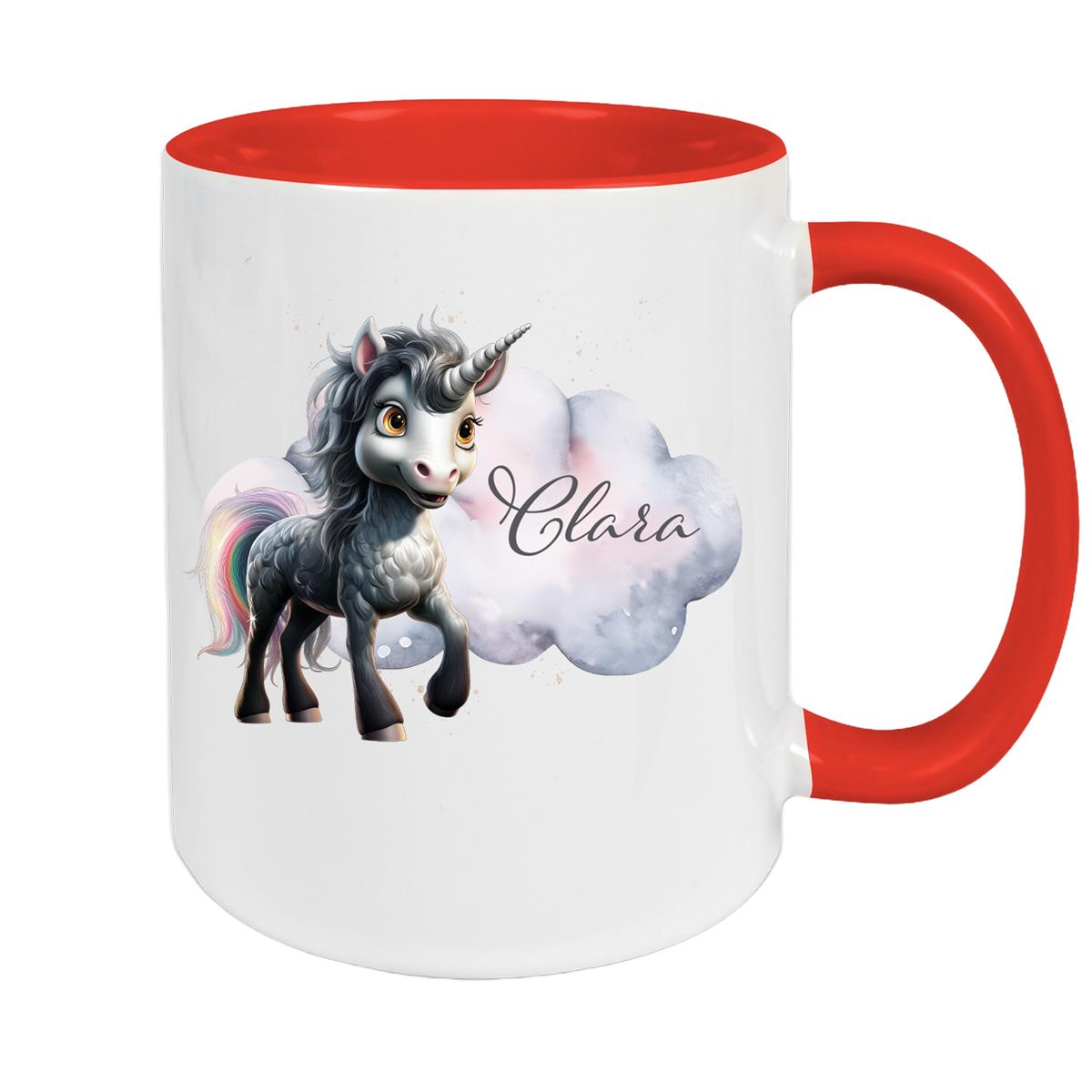 Tasse Einhorn 7 Wunschname Keramik Kinderbecher personalisiert versch. Farben