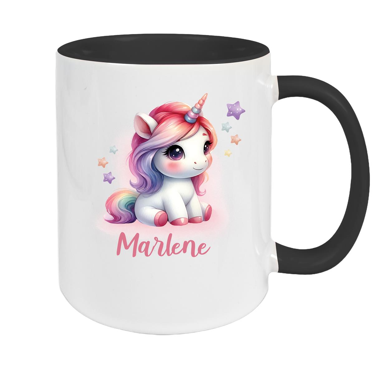 Tasse Einhorn 10 Wunschname Keramik Kinderbecher personalisiert versch. Farben