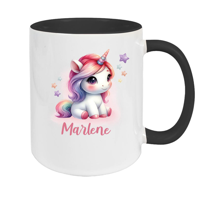 Tasse Einhorn 10 Wunschname Keramik Kinderbecher personalisiert versch. Farben