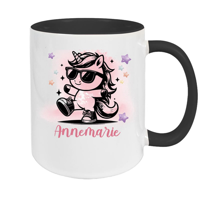 Tasse Wunschname Einhorn 11 Keramik Kinderbecher personalisiert versch. Farben