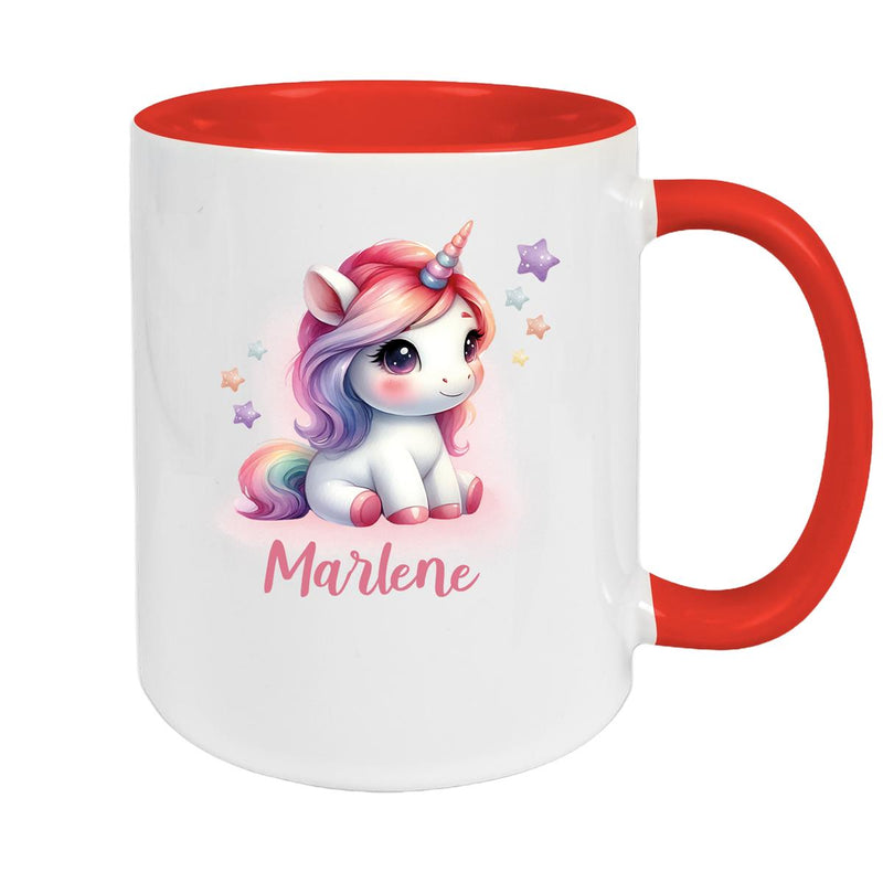 Tasse Einhorn 10 Wunschname Keramik Kinderbecher personalisiert versch. Farben